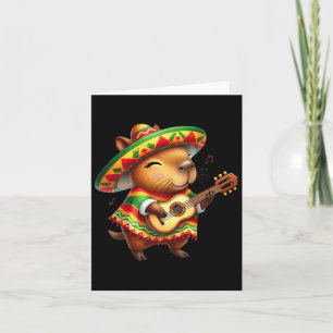 Capybyra Sombrero Gitaar Cinco de Mayo Mexicaans K Kaart