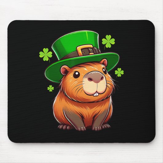 Capybyra St Patricks Hoed Kabouter Grappig Iers Ca Muismat (Voorkant)