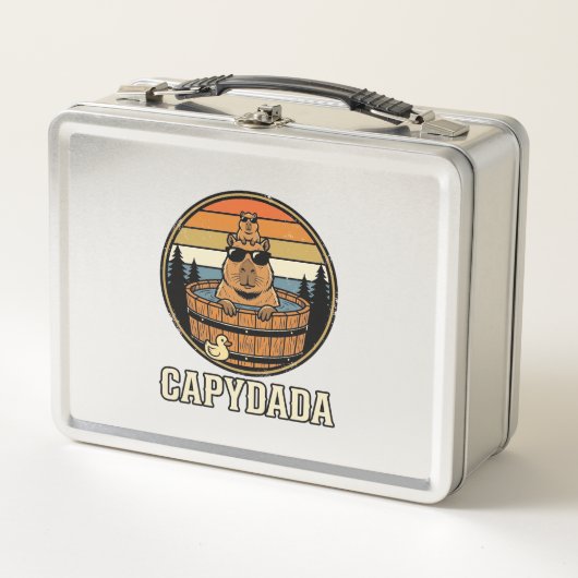 Capydada Capybara Vader Retro Bubbelbad Vectorontw (Voorkant)