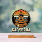 Capydada Capybara Vader Retro Bubbelbad Vectorontw Acryl Bord (Neutraal)