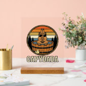 Capydada Capybara Vader Retro Bubbelbad Vectorontw Acryl Bord (Huwelijk)