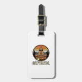 Capydada Capybara Vader Retro Bubbelbad Vectorontw Bagagelabel (Voorkant verticaal)
