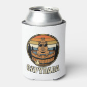Capydada Capybara Vader Retro Bubbelbad Vectorontw Blikjeskoeler (Blikje Voorkant)