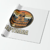 Capydada Capybara Vader Retro Bubbelbad Vectorontw Cadeaupapier (Uitgerold)