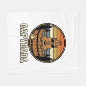 Capydada Capybara Vader Retro Bubbelbad Vectorontw Fleece Deken (Voorkant (Horizontaal))