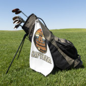 Capydada Capybara Vader Retro Bubbelbad Vectorontw Golfhanddoek (Groen)