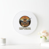 Capydada Capybara Vader Retro Bubbelbad Vectorontw Grote Klok (Huis)