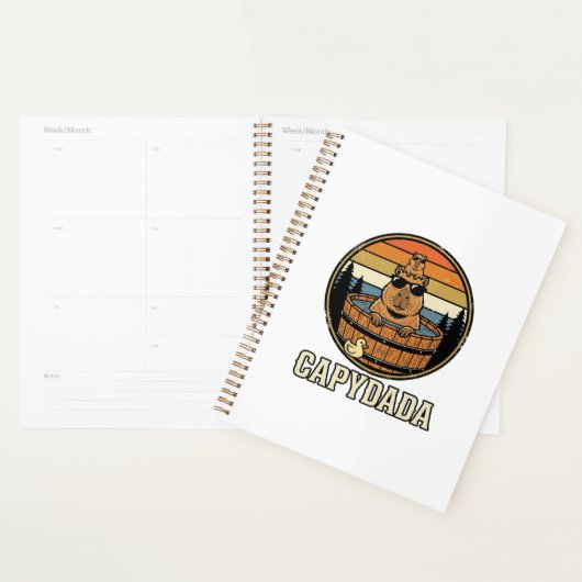Capydada Capybara Vader Retro Bubbelbad Vectorontw Planner (Display)