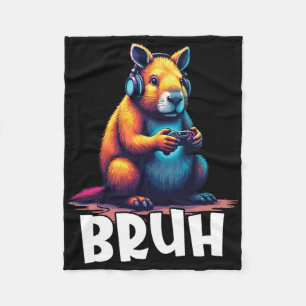 Capyra Gamer Bruh Videospel Kinderen Fleece Deken
