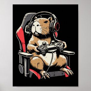 Capyra Gaming Stoel Hoofdtelefoon Gamer Capy Manne Poster