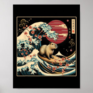 Capyra Golvende Surfwinkel Japanse Kunst Grote Gol Poster