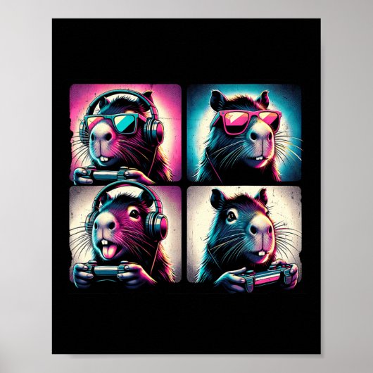 Capyra Grappige Video Games Dier Fotohokje Grappig Poster (Voorkant)