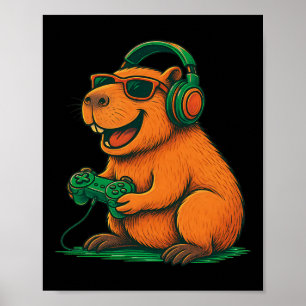Capyra Grappige Videogame Gamer Dierenliefhebber G Poster