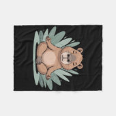 Capyra Meditating Cute Yoga Tee Yogi Meditation  Fleece Deken (Voorkant (Horizontaal))