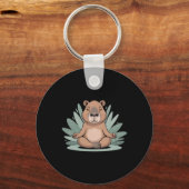 Capyra Meditating Cute Yoga Tee Yogi Meditation  Sleutelhanger (Voorkant)
