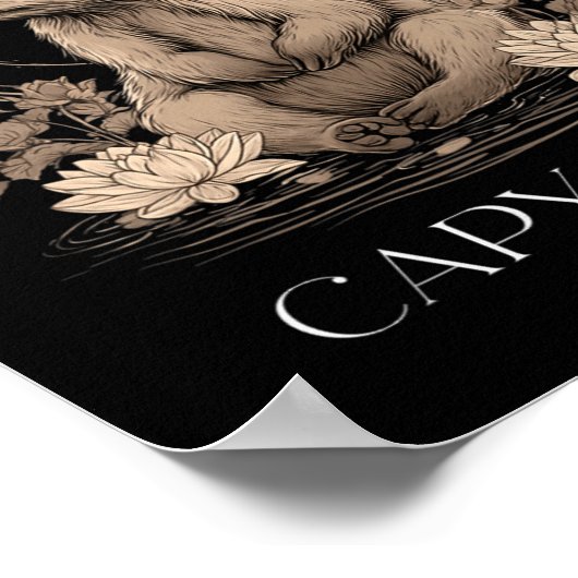 Capyra Peace Cute Yoga  Poster (Hoek)