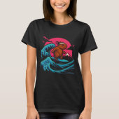 Capyra Riding Waves Under Pink Sky Funny Summer Te T-shirt (Voorkant)