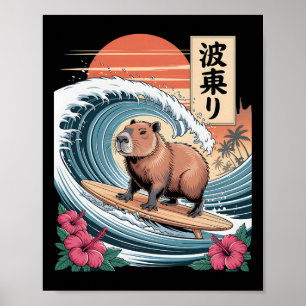 Capyra surfen grote golf tropische zonsondergang J Poster