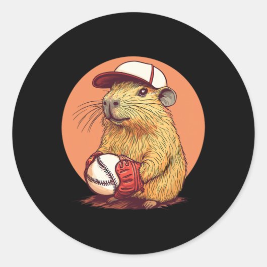 Capyra Verkoop Speler in Schattige Pet Ronde Sticker (Voorkant)