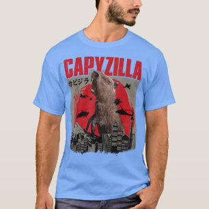 Capyzilla Funny Cute Capybara Art Japanse Sunset T-shirt