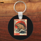 Capyzilla _ Kanagwa Wave Japan _ Cool Rodent Capyb Sleutelhanger (Voorkant)