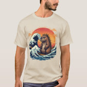 Capyzilla Wave -  Japanse kunst Capybara Des T-shirt (Voorkant)