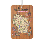 Car Air Freshener - Wisconsin Supper Club Map Luchtverfrisser (Achterkant)