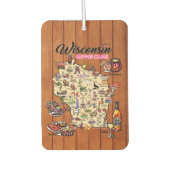 Car Air Freshener - Wisconsin Supper Club Map Luchtverfrisser (Voorkant)
