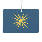 Car Air Fresheners with Flag of Macedonia, Greece Luchtverfrisser (Achterkant)