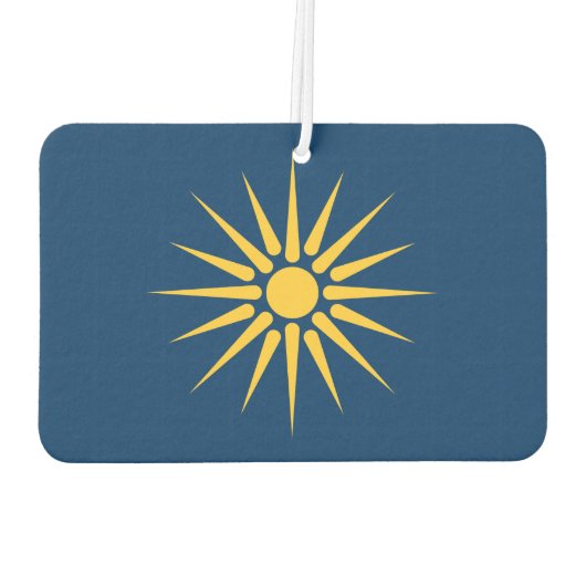 Car Air Fresheners with Flag of Macedonia, Greece Luchtverfrisser (Achterkant)