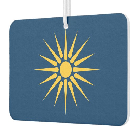 Car Air Fresheners with Flag of Macedonia, Greece Luchtverfrisser (Links)