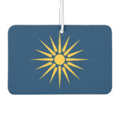 Car Air Fresheners with Flag of Macedonia, Greece Luchtverfrisser (Voorkant)