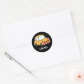 Car-amel Funny Snoep Car Pun Dark BG Ronde Sticker (Envelop)
