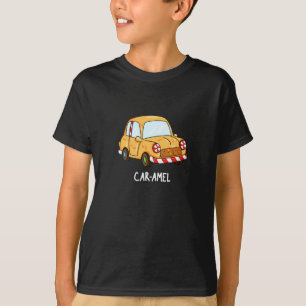Car-amel Funny Snoep Car Pun Dark BG T-shirt