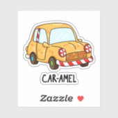 Car-amel Funny Snoep Car Pun Sticker (Vel)