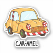 Car-amel Funny Snoep Car Pun Sticker (Voorkant)
