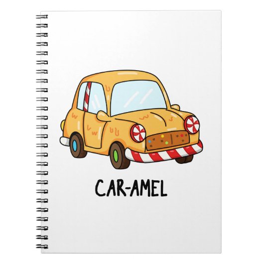 Car-amel Grappige Snoep Auto Woordspeling Notitieboek (Voorkant)