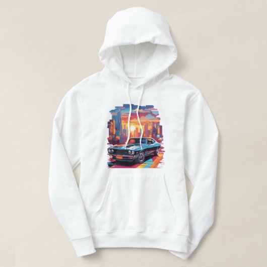 Car and sun weak up in the city  hoodie (Design voorkant)