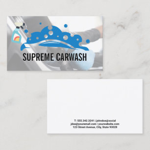 Car Bubbles Logo Arbeider Schoonmaken Visitekaartje