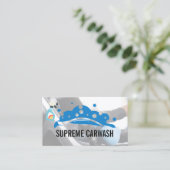 Car Bubbles Logo | Arbeider Schoonmaken Visitekaartje (Staand voorkant)