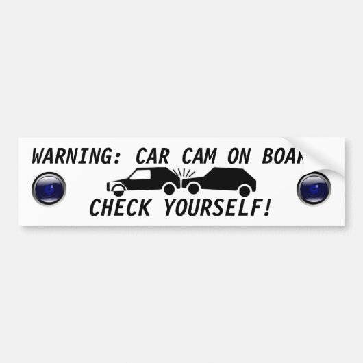 CAR CAM ON BOARD BUMPERSTICKER (Voorkant)
