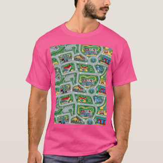 Car City Carpet Road Rug 90s Nostalgische Speelgoe T-shirt