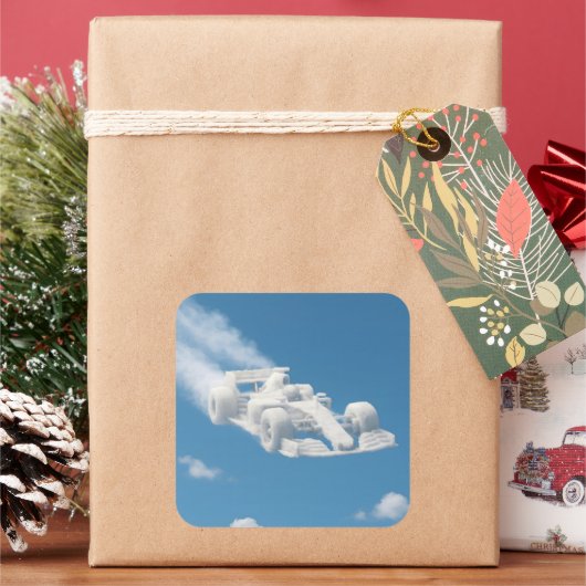 Car cloud square sticker description (Feestdagen)