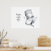 Car crash illustratie met citaat van Kurt Vonnegut Poster (Keuken)