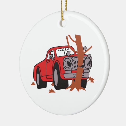 CAR CRASH SCENE KERAMISCH ORNAMENT (Links)