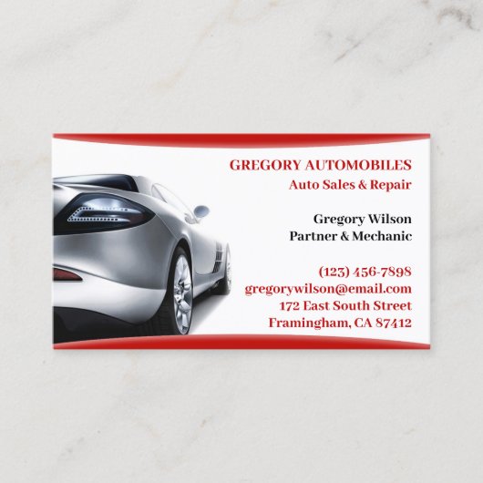 Car Dealership Business Card Template Visitekaartje (Voorkant)