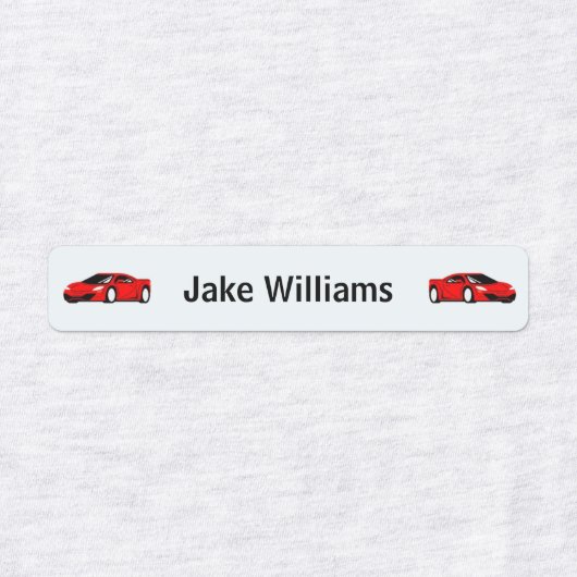 Car Design Kids' Name Clothing School Labels (Design 2)
