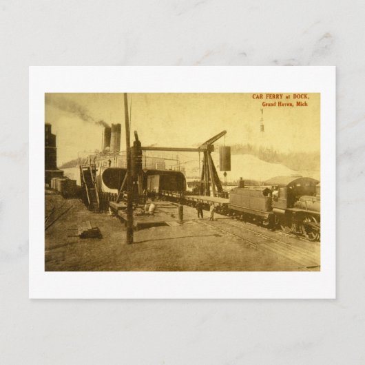 Car Ferry bij Dock, Grand Haven, Michigan Briefkaart (Voorkant)