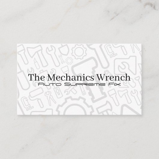 Car Fix Tools | Auto Service | Mechanic Visitekaartje (Voorkant)