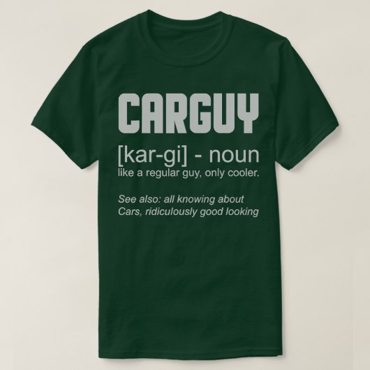Car Guy Definition Funny Car Enthusiast T-shirt (Design voorkant)